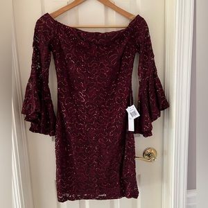 NWT TEEZE ME Women's Dress Off Shoulder Lace Dress